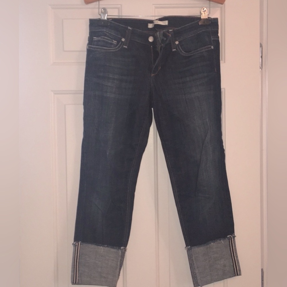 Joes Jeans Dark Wash Cropped Cuffed Women's Jeans EUC Like New - Picture 1 of 6